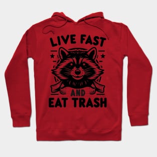 Funny Raccoon Live Fast Eat Trash Street Cats Squad Hoodie